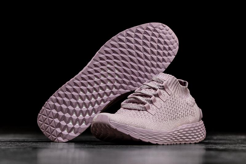 Men's Nobull Lilac Knit Running Shoes Pink | SG I2018L